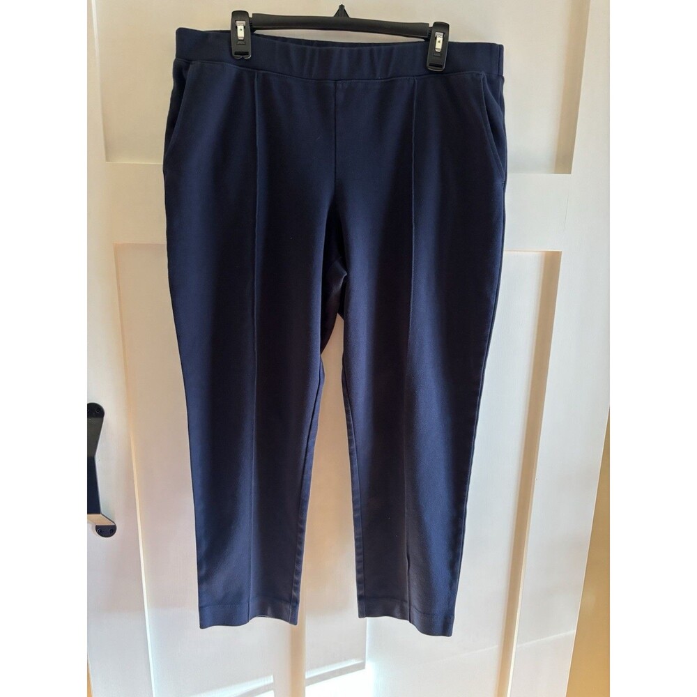 J.Crew Navy Pull-On Slim Ankle Pants Women’s XL Stretch Cotton Pockets